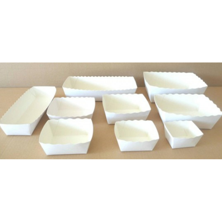 Barquette rectangulaire blanc 85x65x42 mm 30 cl (100 pièces)