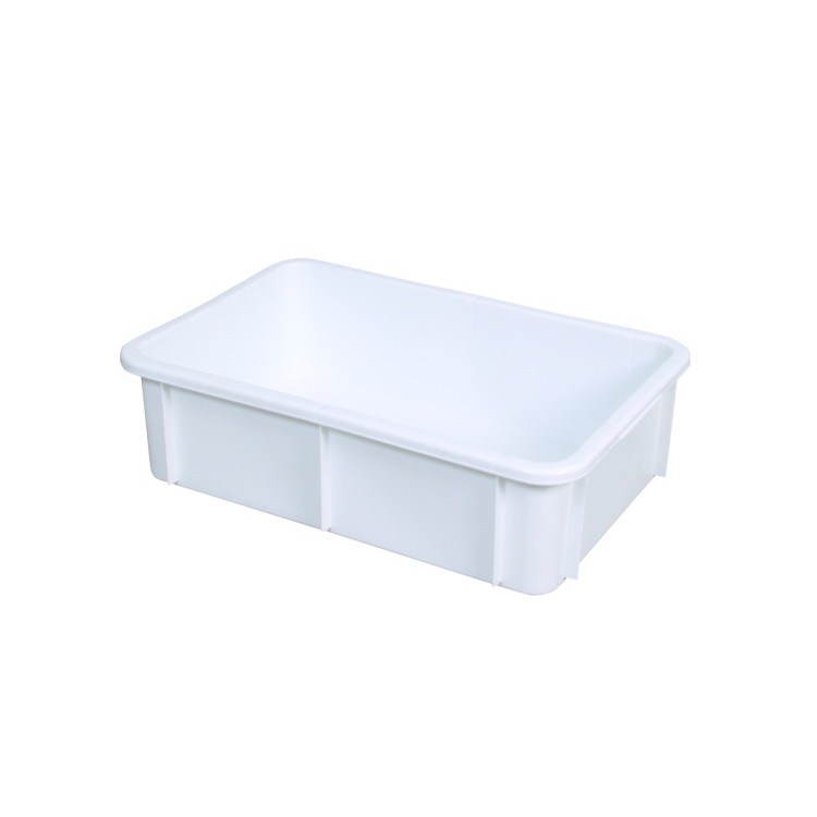 Bac gerbable Sans couvercle blanc plastique 60x40x16,5 cm 25 L fond plein parois pleines Gilac