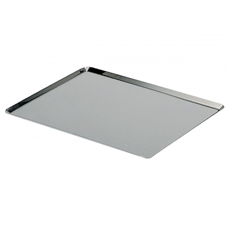 Plaque pâtissière non perforé inox Pâtissier 60x40x1 cm 1 mm Bords pincés De Buyer