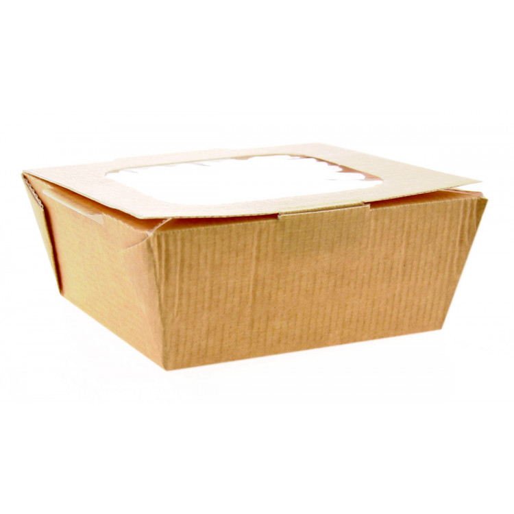 Boîte rectangulaire beige 12,5x12,5x6 cm 75 cl Huhtamaki (140 pièces)