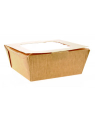 Boîte rectangulaire beige 12,5x12,5x6 cm 75 cl Huhtamaki (140 pièces)