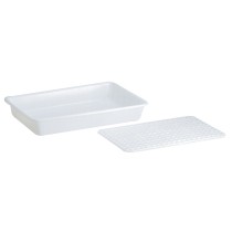 Grille pour bac plat 10L rectangulaire blanc plastique 8 mm x 32 cm Gilac