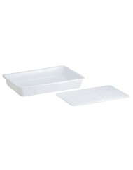 Grille pour bac plat 10L rectangulaire blanc plastique 8 mm x 32 cm Gilac