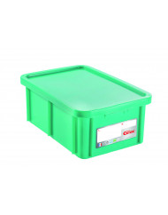Bac gerbable Avec couvercle vert plastique 60x40x23 cm 35 L fond plein parois pleines Gilac