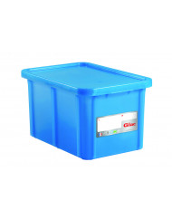 Bac gerbable Avec couvercle bleu plastique 60x40x33 cm 55 L fond plein parois pleines Gilac
