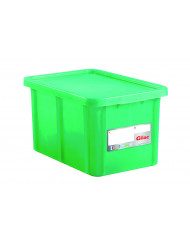 Bac gerbable Avec couvercle vert plastique 60x40x33 cm 55 L fond plein parois pleines Gilac