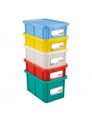 Bac gerbable Avec couvercle vert plastique 60x40x33 cm 55 L fond plein parois pleines Gilac