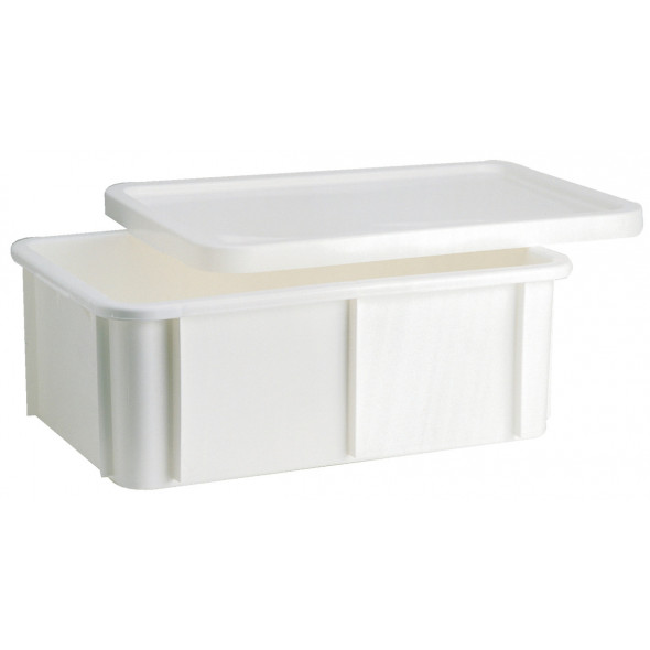 Bac gerbable Sans couvercle blanc plastique 40x30x16,5 cm 12 L fond plein parois pleines Gilac