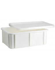 Bac gerbable Sans couvercle blanc plastique 40x30x16,5 cm 12 L fond plein parois pleines Gilac