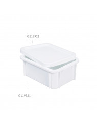 Bac gerbable Sans couvercle blanc plastique 40x30x16,5 cm 12 L fond plein parois pleines Gilac