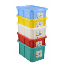 Bac gerbable Avec couvercle vert plastique 40x30x23,5 cm 15 L fond plein parois pleines Gilac