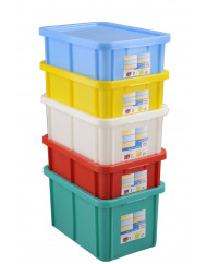 Bac gerbable Avec couvercle vert plastique 40x30x23,5 cm 15 L fond plein parois pleines Gilac