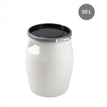 Fût avec couvercle Avec couvercle blanc plastique Ø 39,3 cm 54 cm 50 L fond plein parois pleines Gilac