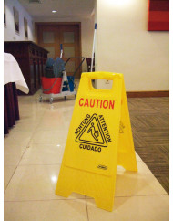 Panneau avertissement sol glissant rectangulaire jaune 28 cm Probbax