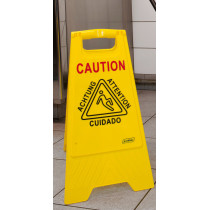 Panneau avertissement sol glissant rectangulaire jaune 28 cm Probbax