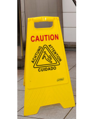 Panneau avertissement sol glissant rectangulaire jaune 28 cm Probbax