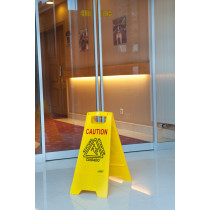 Panneau avertissement sol glissant rectangulaire jaune 28 cm Probbax