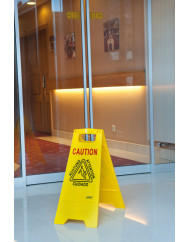 Panneau avertissement sol glissant rectangulaire jaune 28 cm Probbax