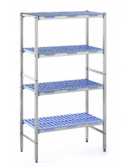 Rayonnage 4 niveaux aluminium anodisé 99,2 cm x 175 cm 150 kg 4 étagères Tournus