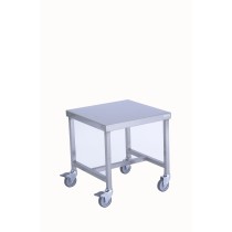 Table roulante inox 45x45x48 cm Sans dosseret Sans étagère Tournus