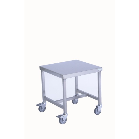 Table roulante inox 45x45x48 cm Sans dosseret Sans étagère Tournus
