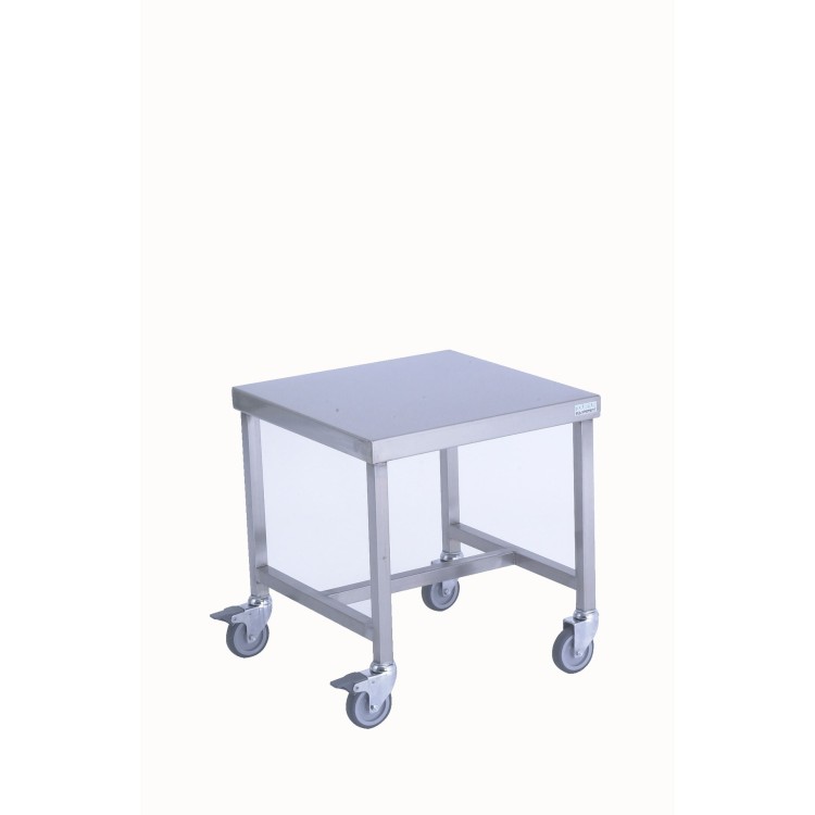 Table roulante inox 45x45x48 cm Sans dosseret Sans étagère Tournus