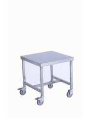 Table roulante inox 45x45x48 cm Sans dosseret Sans étagère Tournus