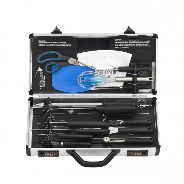 Mallette de cuisine 29 pièces aluminium 44,5x21x8,7 cm 29 éléments Deglon