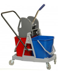 Chariot de ménage avec presse 2 seaux gris 17,5 L Thomas