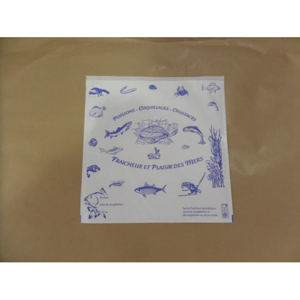 Pochette fraîcheur poisson papier blanc 25x25 cm (1000 pièces)