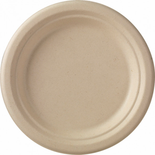 Assiette bagasse rond marron Ø 18 cm Duni (50 pièces)
