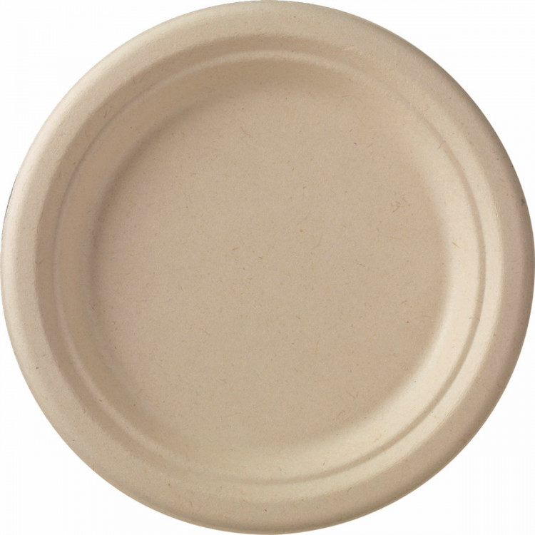 Assiette bagasse rond marron Ø 18 cm Duni (50 pièces)