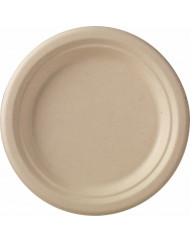 Assiette bagasse rond marron Ø 18 cm Duni (50 pièces)