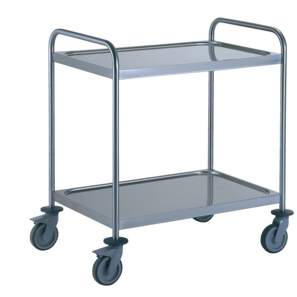 Chariot de service inox 2 niveaux 89,5x62,5x96 cm 100 kg Tournus