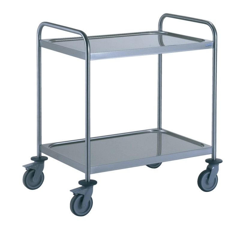 Chariot de service inox 2 niveaux 89,5x62,5x96 cm 100 kg Tournus