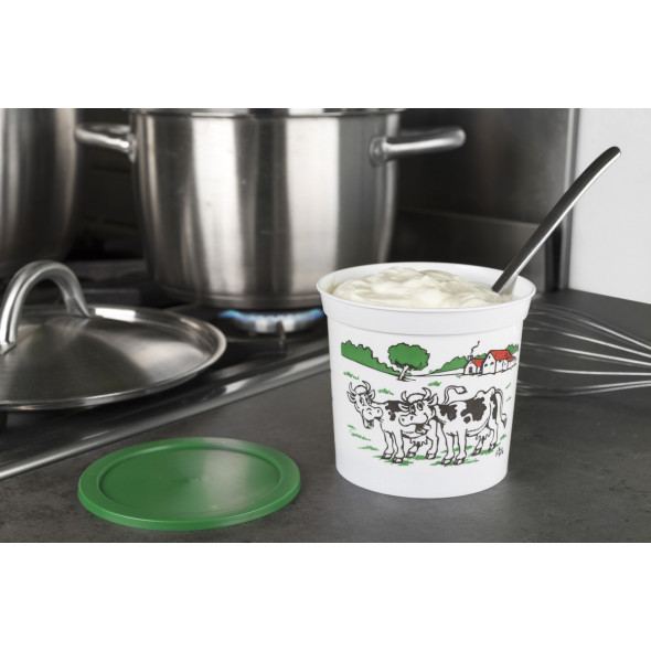 Pot avec couvercle rond blanc Ø 93,7 mm 25 cl Carty (250 pièces)