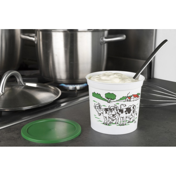 Pot avec couvercle rond blanc Ø 93,7 mm 25 cl Carty (250 pièces)