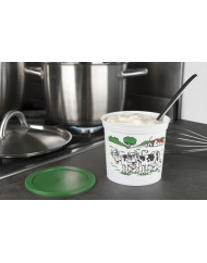 Pot avec couvercle rond blanc Ø 93,7 mm 25 cl Carty (250 pièces)