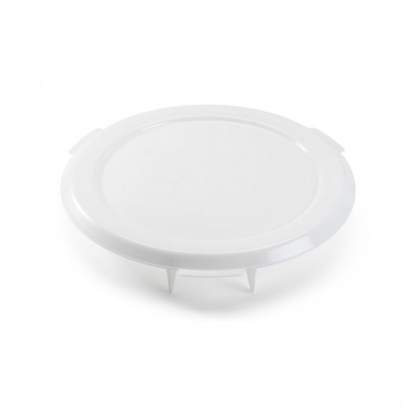 Couvercle plat pour bac 75 L rond blanc plastique Ø 61 cm 8,5 cm Gilac