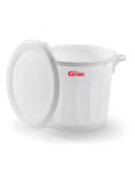 Couvercle plat pour bac 75 L rond blanc plastique Ø 61 cm 8,5 cm Gilac