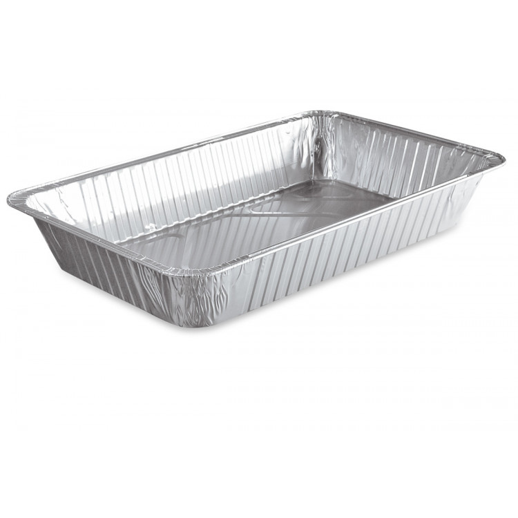 Plat GN1/1 rectangulaire gris aluminium 52,5x32,5x8 cm 114,5 cl (50 pièces)