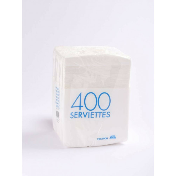 Serviette blanc ouate de cellulose 30x30 cm (400 pièces)