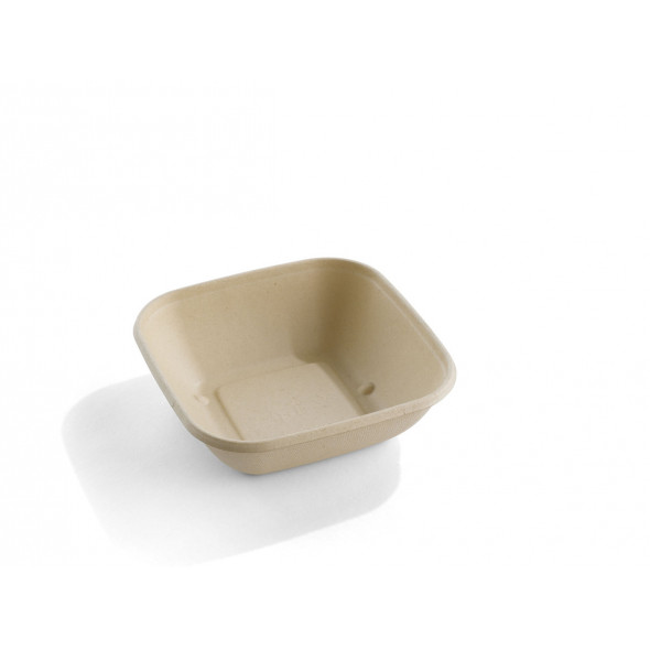 Saladier carré beige 17x17x5,3 cm 75 cl Be Pulp (50 pièces)