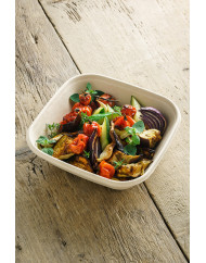 Saladier carré beige 17x17x5,3 cm 75 cl Be Pulp (50 pièces)