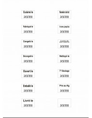 Sachet de 20000 étiquettes 13 textes français 2 lignes papier 2,6x1,6 cm Non repositionnable Non décollable Avery (12000 pièces)