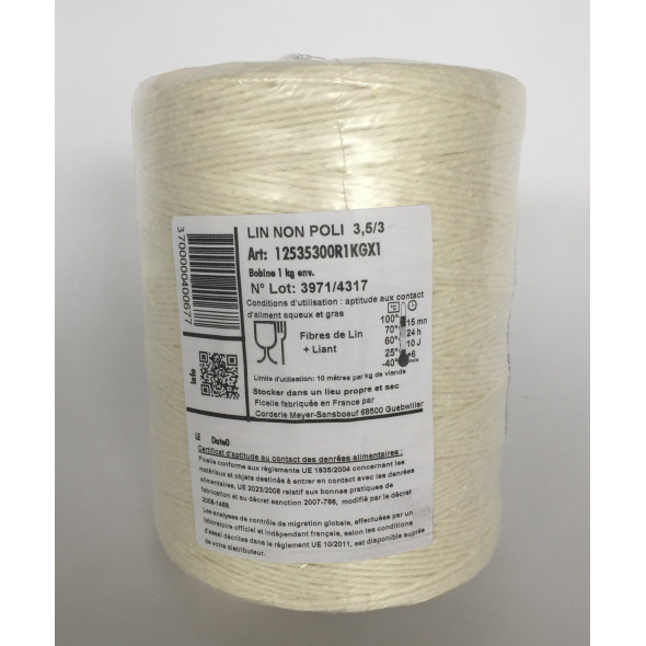 Ficelle alimentaire blanc lin