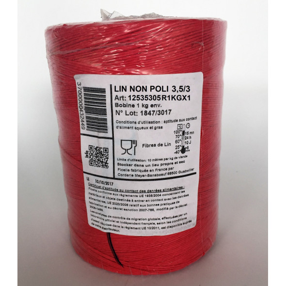 Ficelle alimentaire rouge lin