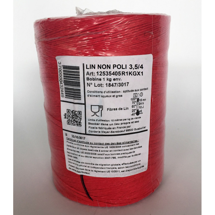 Ficelle alimentaire rouge lin