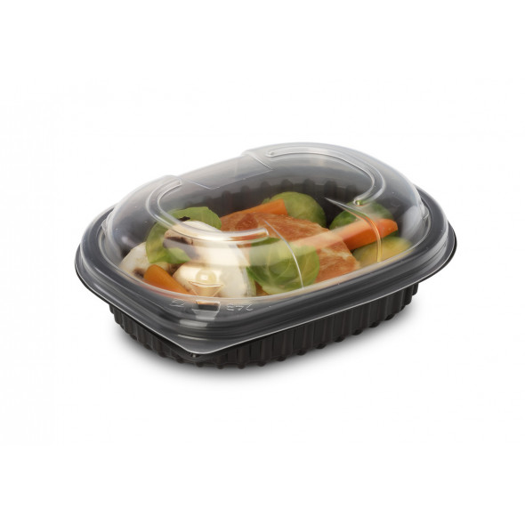 Barquette rectangulaire noir 14,2x11,1x3 cm 25 cl Cookipack Alphaform (80 pièces)