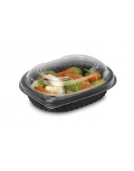 Barquette rectangulaire noir 14,2x11,1x3 cm 25 cl Cookipack Alphaform (80 pièces)